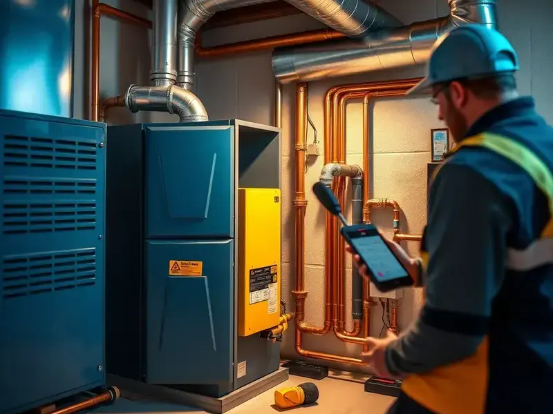 Brand new high-efficiency furnace installation