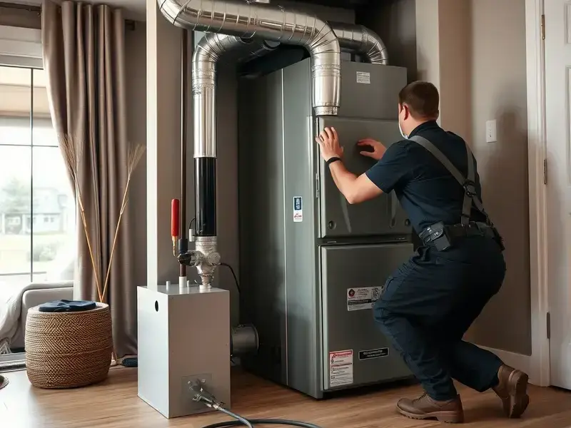 High-efficiency furnace installation in Lenexa